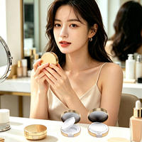 Boîte compacte de maquillage mini 5G en gros, vide, dorée, rechargeable, pour crème et baume à lèvres, avec miroir, en ABS et PP