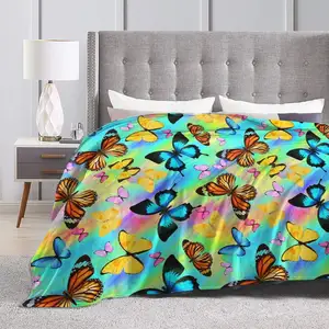 Butterfly designer blankets Lightweight Colorful throw blankets in bulk for winter