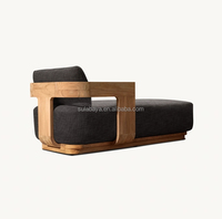 Chaise longue moderne en teck Sedona, imperméable, pour patio, jardin, plage et piscine