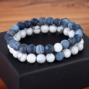 Lot de 2 bracelets de yoga en pierres naturelles, <span class=keywords><strong>7</strong></span> styles, perles, cadeau pour homme, bijoux porte-bonheur - Product Image 5