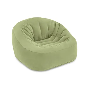 Comfortabel Fluweelachtig Oppervlak Opblaasbare Bean Less Bag Stoel Opvouwbare Opblaas Luie Bankmeubilair Binnenshuis Gebruik Woonkamer Buitenshuis