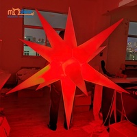 Costume gonflable en forme d'étoile argentée métallique brillante pour défilé de Noël