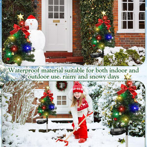 Luces solares de decoración de árbol de Navidad para exteriores, impermeables, LED para césped, jardín, Patio, porche, lámparas de paisaje, regalos de fiesta de Navidad - Product Image 4