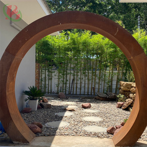 Porte de jardin extérieure en acier <span class=keywords><strong>Corten</strong></span> Décoration de paysage Porte de lune en métal - Product Image 6