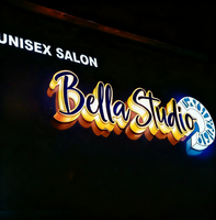 Signes de société extérieur 3d acrylique FrontLit Led signe de magasin lettres de canal de lumière acrylique pour Salon Restaurant magasin signe