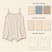 Combinaison bébé en coton côtelé sur mesure OEM ODM, vente en gros, barboteuse sans manches pour nouveau-né, marque privée
