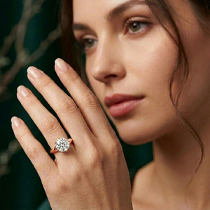 Anillo de Compromiso y Boda en Oro Rosa de 9K-18K con Diamante Cultivado en Laboratorio, Corte Brillante, Certificado IGI, Banda Lisa con Borde de Cuchilla, para Ocasiones Especiales - Product Image 6