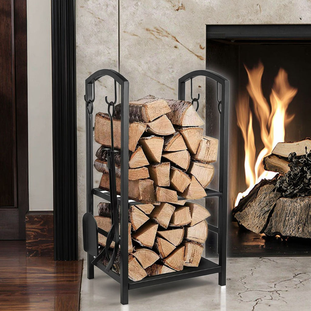 Stainless Steel Log Holders Durable Outdoor Indoor Storage