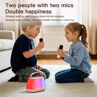 Machine de karaoké portable pour la famille, jouets micro, haut-parleur sans fil avec micro, chansons, boombox pour enfants, pour festival de musique/fête en plein air