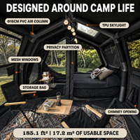 Tente gonflable Coody 17.2 Familia Pro Air - Noire, vente en gros d'usine, grande capacité, durable, pour camping familial en extérieur