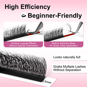 Extensions de <span class=keywords><strong>cils</strong></span> 3D effet naturel, double couche, Camellia, LD LC Russian <span class=keywords><strong>Volume</strong></span> Fans, <span class=keywords><strong>cils</strong></span> volumineux, bouquets pré-faits, <span class=keywords><strong>cils</strong></span> individuels - Product Image 3