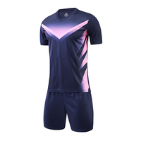 Conjunto de Camiseta de Fútbol Unisex con Pantalones Cortos y Número Personalizado, Uniforme de Fútbol de Secado Rápido, Transpirable, 100% Poliéster, con Bolsillos