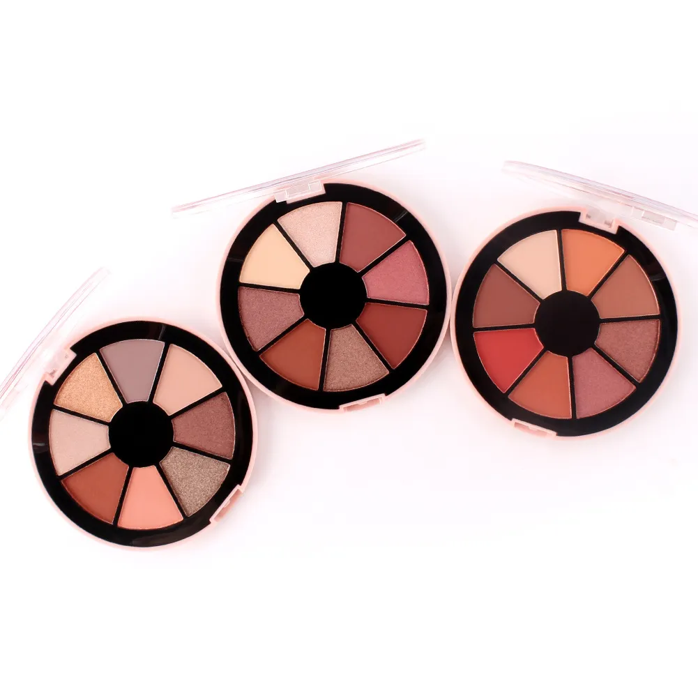 Paleta de sombras de ojos, 8 colores, redondos, mate, disco de sombra de ojos, maquillaje, paleta de sombra de ojos sin humo personalizable