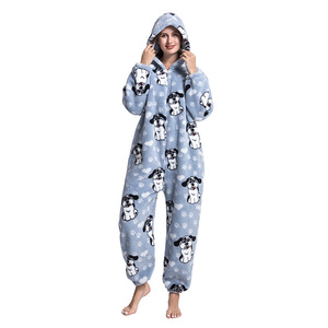 Yubon Unisex Alpaca Trang Phục Onesies Mèo Chó Cá Mập In Ấn Cosplay Đồ Ngủ Người Lớn Đồ Ngủ Động Vật Đồ Ngủ Jumpsuit - Product Image 2