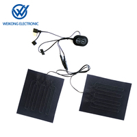 Commutateur de contrôle de température en Silicone double USB-A 5V avec coussin chauffant en Fiber de carbone lavable électrique pour coussin chauffant