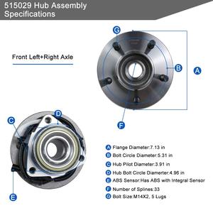 Autohound Bộ Ổ Trục Bánh Trước Và Ổ Đỡ 515029 Phù Hợp Cho 4X4 4WD Ford F150 2000-2003, F-150 <span class=keywords><strong>Heritage</strong></span> 2004, 5 Vấu - Product Image 4