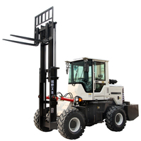 Petit moteur diesel de machine de chariot élévateur de terrain accidenté de 5 tonnes équipé du chariot télescopique pour la promotion juste de canton