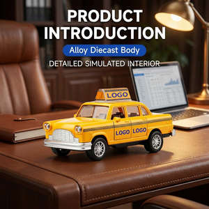 Modèle réduit de taxi jaune classique de <span class=keywords><strong>New</strong></span> <span class=keywords><strong>York</strong></span> à l'échelle 1:32 avec logo personnalisé, en alliage moulé sous pression, rétro, pour collectionneurs adultes de 14 ans et plus, OEM - Product Image 6