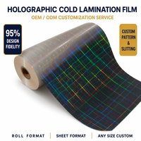 Rouleau de film holographique auto-adhésif PET 25 microns 3D effet arc-en-ciel étoilé pour convertisseur d'étiquettes, impression numérique, autocollant DIY
