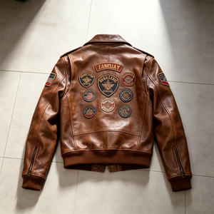 <span class=keywords><strong>Chaqueta</strong></span> de Motociclista Personalizada para <span class=keywords><strong>Hombre</strong></span>, Estilo Vintage, de <span class=keywords><strong>Cuero</strong></span> PU, con Parches de Letras Bordadas, Estilo Urbano - Product Image 2