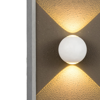 Lampe murale LED décorative IP65, lampe murale sphérique étanche et lumière extérieure moderne étanche en aluminium Wandlampe