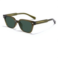Gafas de Sol Unisex de Diseño para Mujer, Lentes Polarizadas TR90 TAC, Ligeras, Color Verde Grisáceo, Cuadradas, Protección UV400, para Conducir, Modelo CL 8648