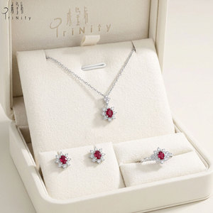 Fabricante de Joyería Fina de Hong Kong, Juego de Joyería de Oro Sólido de 18K con Rubí Natural y Diamantes Naturales, Regalo Perfecto para Mujeres - Product Image 6