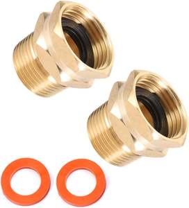 Adaptador de manguera de jardín de latón 3/4 GHT hembra 3/4 NPT conector macho GHT A Adaptador NPT sujetadores de latón a accesorios de tubería - Product Image 3
