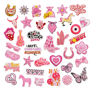 Милая розовая ковбойская тема ковбойская шляпа с вышивкой в стиле вестерн нашивки для украшения одежды - Product Image 1