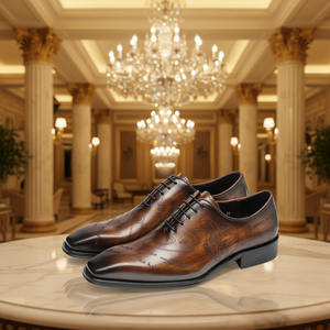 2026 Steel Toe Hand-Carved Cowhide Lace-Up Waterproof <b>Breathable</b> All Seasons Formal <b>Shoes</b> <b>for</b> <b>Men</b> - Product Image 1