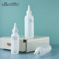 Emballages cosmétiques écologiques en PE, flacons à presser, flacons en plastique pour huile capillaire, flacons applicateurs rechargeables avec bouchon à vis.