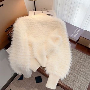 Hàn Quốc ngành công nghiệp nặng giả Mink Fur áo len áo khoác cho phụ nữ, cao cấp và nhẹ nhàng mềm mại và dính dệt kim Cardigan Top - Product Image 5