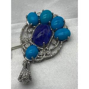 Nouveau pendentif FEROZA, TANZANITE, en argent sterling 925, best-seller, luxe, cadeau, fête, mariage, fiançailles, cérémonies religieuses, événements - Product Image 2