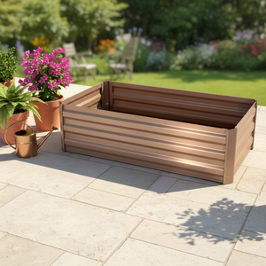 Grand pot à fleurs ovale en acier galvanisé pour extérieur + doublure pour <span class=keywords><strong>plante</strong></span>, taille et couleur personnalisables, décoration minimaliste pour la maison et le jardin - Product Image 2