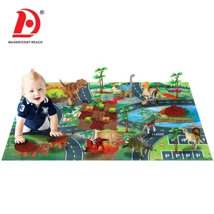 HUADA 8 pezzi disegno misto dinosauro figura pittura Set da gioco giocattoli con attività tappetino e alberi