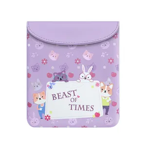 BUBM PrintedとCartoon Waterproof Kitty Dog Hasp PU Leather Women Menstrual Napkin Tampons Sanitary Towel Pad Pack Bag Pouch