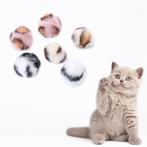 Hot Selling Wholesale Bouncy Interactive Leopard Print Felt <b>Ball</b> With Catnip Cat Chew Plush Toys for Pet Cats Clean Teeth - Product Image 2
