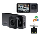 Dernière caméra de tableau de bord pour voiture avec triple objectif, 3 caméras, 2MP, 1080P, intérieur 480P, nouveau capteur G, mode de stationnement, WIFI en option, boîte noire, caméra de tableau de bord
