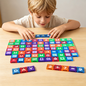 Giocattoli Educativi all'Ingrosso, Blocchi Magnetici, Mini Piastrelle Magnetiche per Bambini, <span class=keywords><strong>Ausili</strong></span> <span class=keywords><strong>Didattici</strong></span> Prescolare per Imparare Lettere e Numeri - Product Image 1