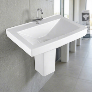 Ensemble de lavabo demi-pied en céramique de qualité export, design élégant, par Cera Lavabo Sink Stand - Product Image 3