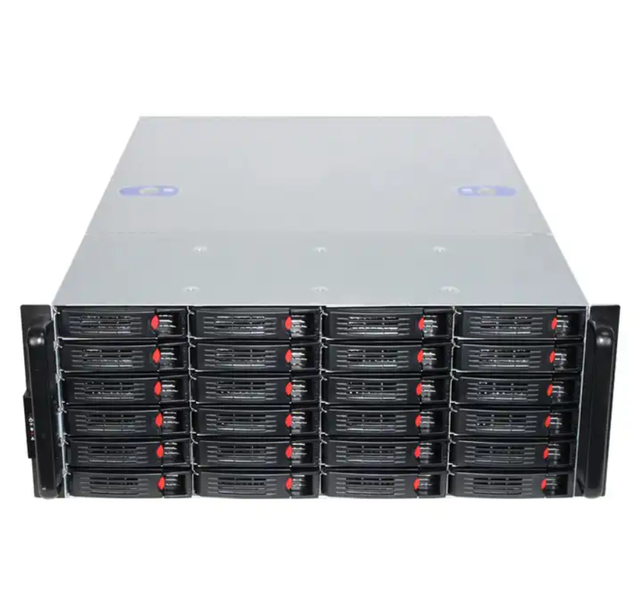 24HDD Network Storage with 24 Bay Hot Swap Server Case 4U NAS 7 GPU ATX 4U Server Chassis Stock with Fan