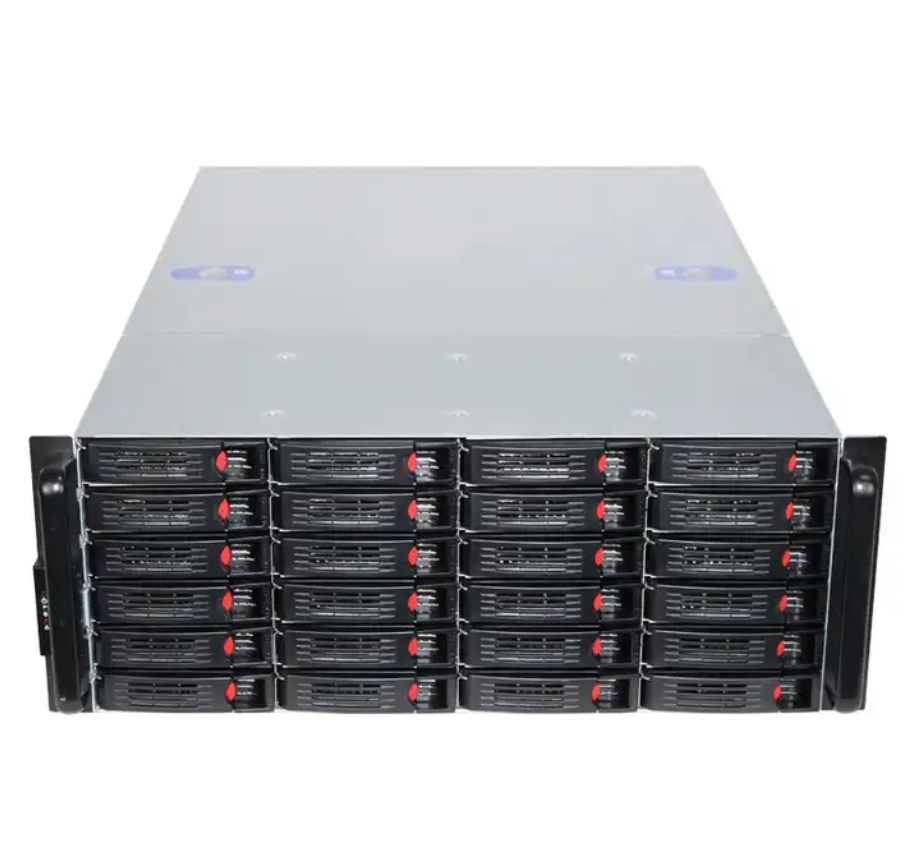 24HDD Network Storage with 24 Bay Hot Swap Server Case 4U NAS 7 GPU ATX ...