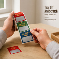 Cartes à gratter personnalisées pour entreprises, cartes de loterie à gratter, billets de jeu à gagner instantanément avec panneau à gratter argenté, emballage en rouleau