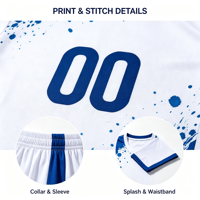 Ensemble de maillots de football blanc et bleu personnalisés, respirants et à séchage rapide, directement de l'usine OEM ODM pour équipes