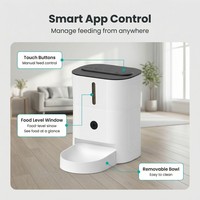 Distributeur de nourriture intelligent pour animaux de compagnie avec caméra de vision nocturne, audio bidirectionnel, 6L en plastique ABS, double bol de 3L, rechargeable pour les voyages