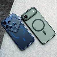 Étui magnétique transparent de luxe pour iPhone 17/17 Pro/17 Pro Max, coque PC translucide mate givrée avec cadre d'appareil photo détachable