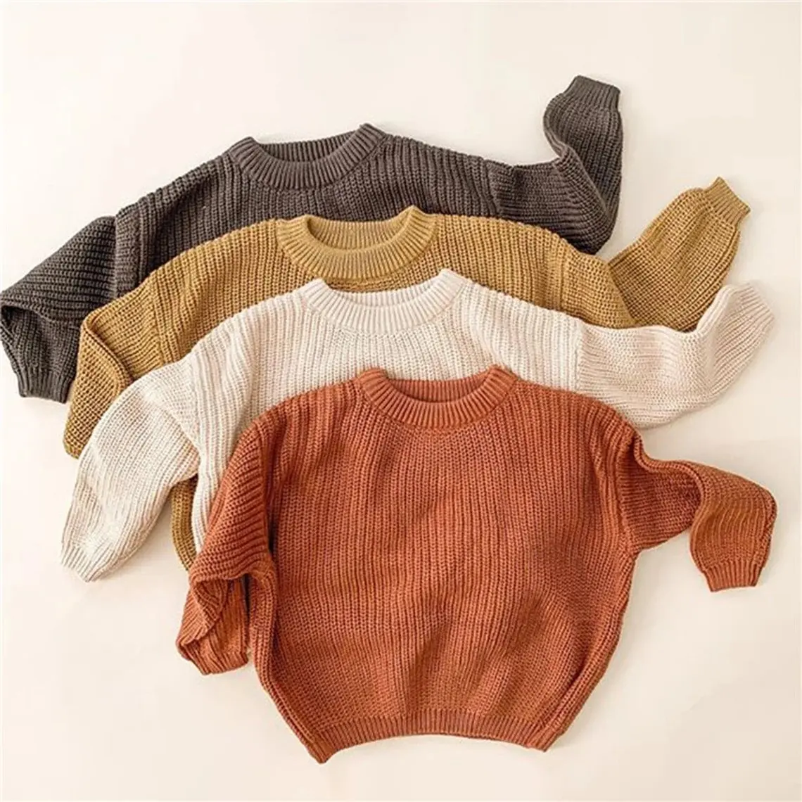 Suéter de punto personalizado para recién nacidos, Jersey de punto para niños, ropa de otoño para niños pequeños, ropa de punto para bebés y niñas, ropa para bebés G