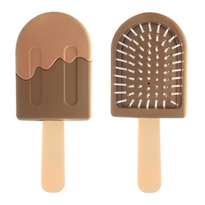 Cepillo de Pelo Portátil Mini con Cojín de Aire, Diseño Encantador de Helado, Peine Masajeador de Cuero Cabelludo, Herramienta Compacta <span class=keywords><strong>para</strong></span> Peinar el Cabello de Uso Diario - Product Image 1