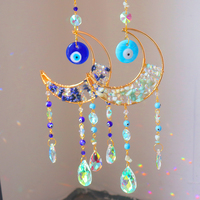 Attrape-soleil en cristal œil de lune poli, créateur d'arc-en-ciel, décoration bohème à suspendre à la fenêtre, protection spirituelle pour la maison