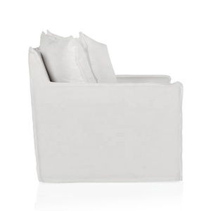 Housses extensibles pour canapé 1 siège, en lin <span class=keywords><strong>blanc</strong></span>, tissu naturel, de haute qualité, 1 pièce - Product Image 2